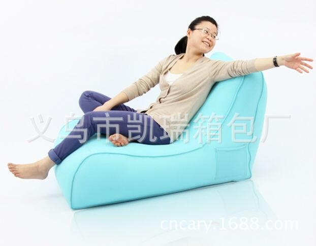 蓝色靠背懒人沙发欧式双人布艺沙发单人沙发折叠沙发椅家用休闲椅
