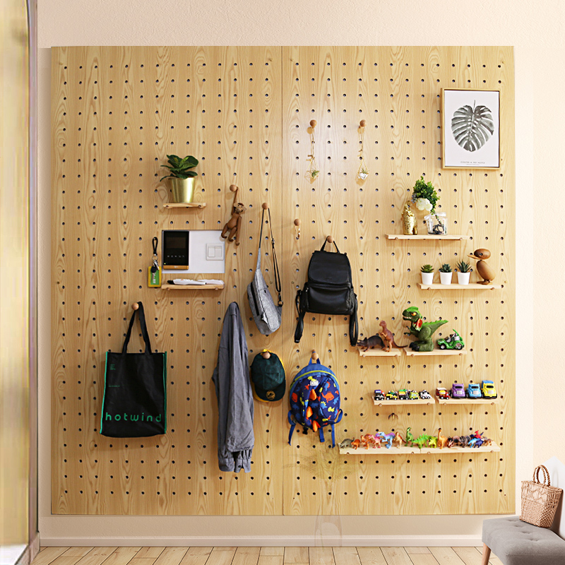 入门入户玄关洞洞板置物架 进门门口墙面衣帽架R壁挂收纳钥匙轻奢