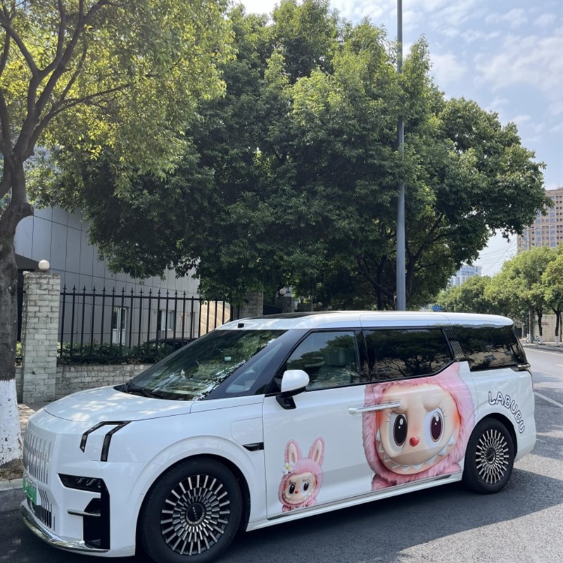 极氪009改色膜悬浮车顶双拼钢琴亮黑全车贴膜TPU车U衣高隔热玻璃