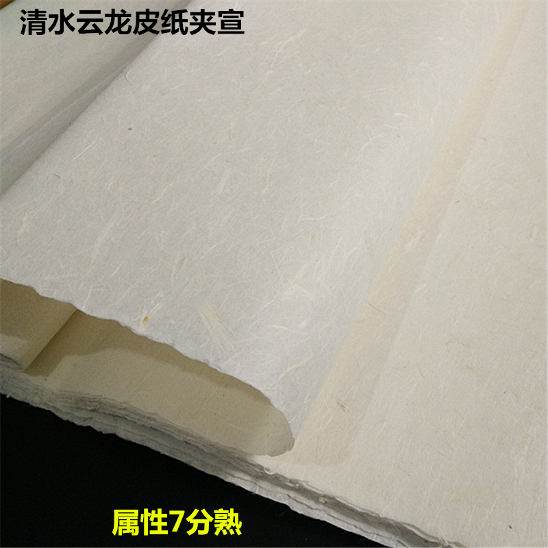 六四尺清水云龙皮纸加厚半生熟二层夹宣纸L重彩岩壁画书法国画装