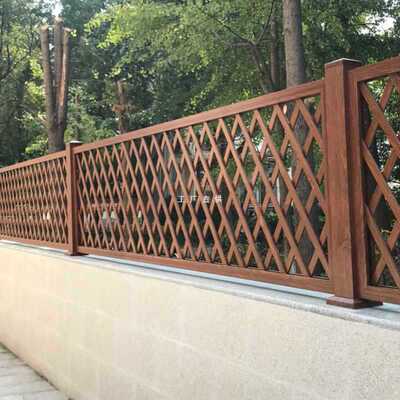 20265IJO仿木护栏铝艺围栏别墅阳台室外围墙栏杆篱笆新农村铝合金