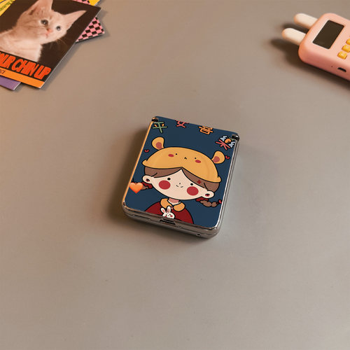 平安喜乐女孩中轴磁吸适用华为pocket2手机壳purax硬nova三星zflip765卡通oppofindn3荣耀v小米mixflip2男女