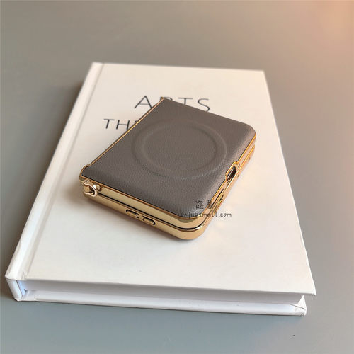 灰色荔枝纹适用华为purax手机壳pocket2简约高级感nova三星zflip765高级感oppofindn3荣耀v小米mixflip2男女