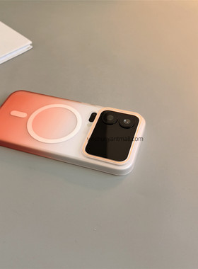 橙色渐变透明磁吸适用小米17promax手机壳xiaomi17硬小米15Ultra红米K90高级感17pro简约13小米14时尚K80男女