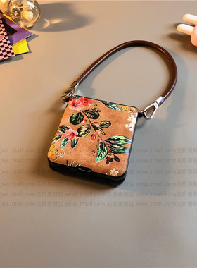 花朵绿色适用华为pocket2手机壳purax硬nova三星zflip5 6简约vivox皮p50 oppofindn3n2女w24荣耀v小米mixflip