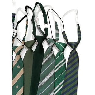 饰百搭休闲学院风潮 买二送一免打复古绿色条纹小领带女学生拍照装