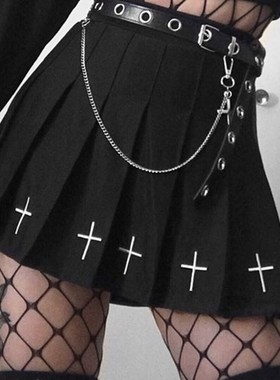 速发Goth Hihg Wst  Bla Skirts Goth Setwr Cro Pr