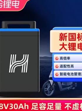 【售电】广州专属小哈锂电池48V30A新国标磷酸铁锂电池