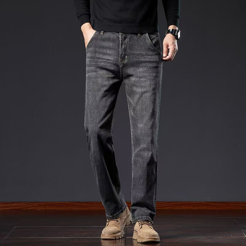 弹力商务牛仔裤男士大码宽松直筒