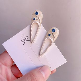 法式小香风桃花发夹超仙中式刘海夹子仙气甜美侧边发卡女花朵小号