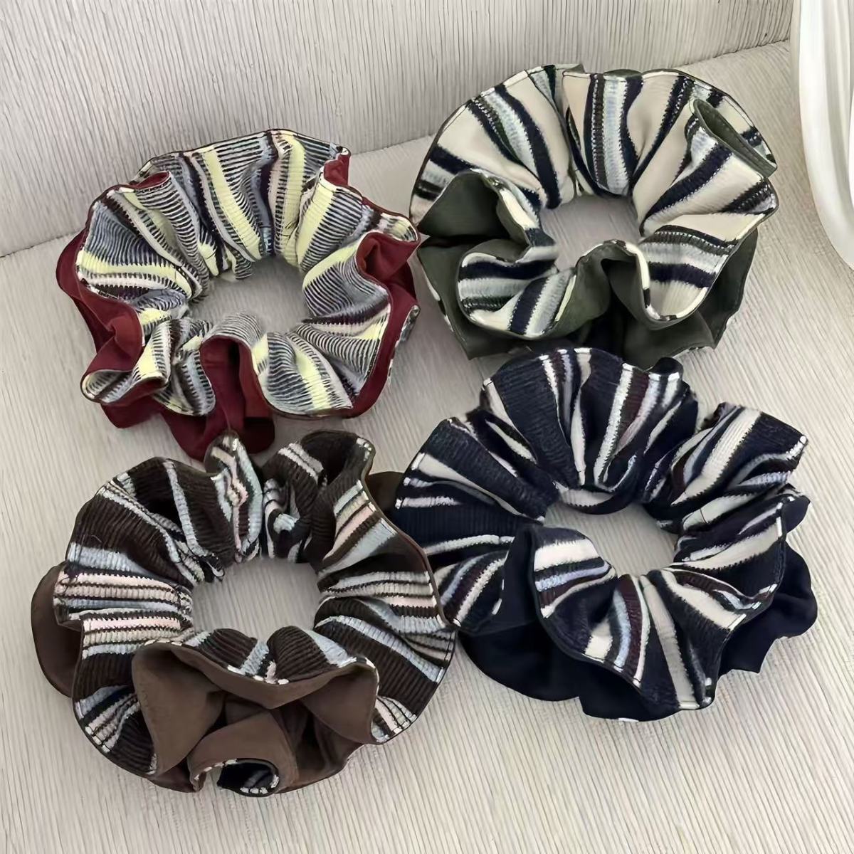 韩系红色毛线针织双层大