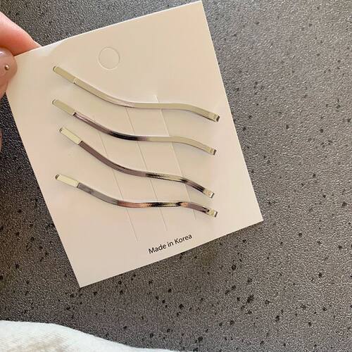 韩国进口ins博主同款银色波浪小边夹冷淡气质发夹小一字夹刘海夹