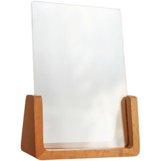 简约U形实木相框 日式桌面照片摆件6寸7寸亚克力双面透明摆台支架