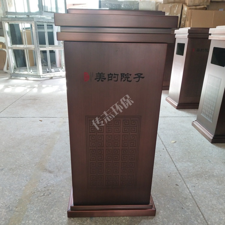 方形果皮箱高档电梯口酒店不锈钢垃圾箱室内环卫金属垃圾桶厂家