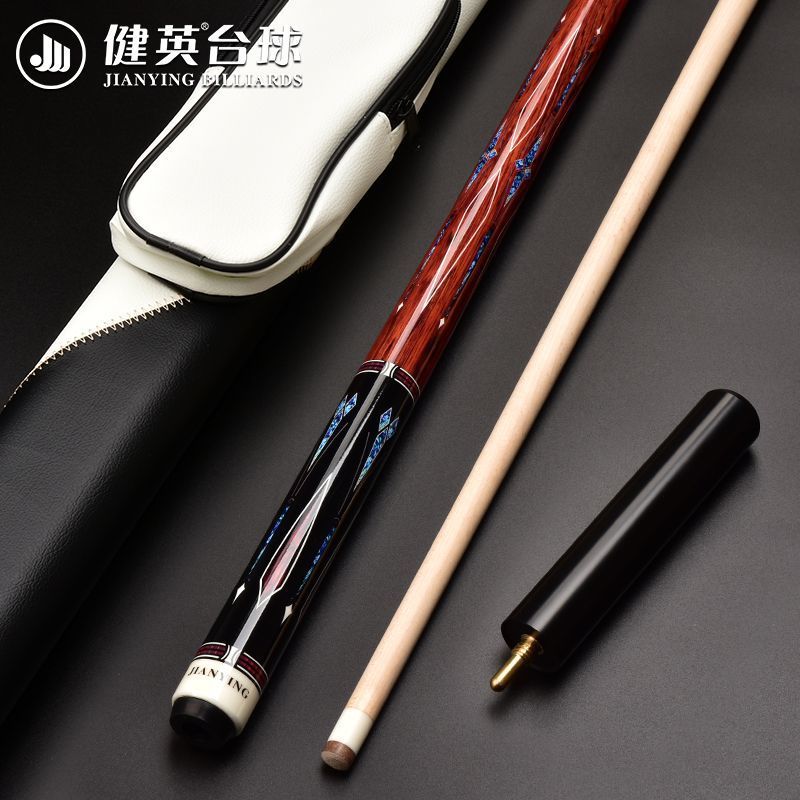 健英台球杆中式八球美式九球杆大头杆黑八8分体桌球杆12.5mm-PB37