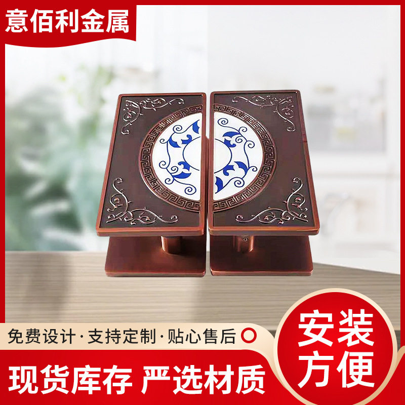 实心太空铝仿古大理石花贝壳图案大门半圆拉手酒店玻璃门木门拉手