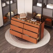 意式 轻奢中岛柜斗柜一体衣帽间双面斗柜卧室床尾储物柜一体落地柜