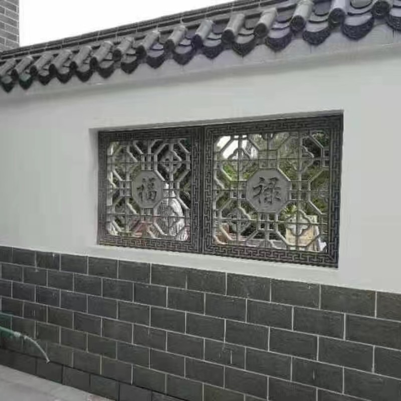 石雕青石仿古镂空花窗庭院玄关围墙中式壁画影壁墙透雕窗棂