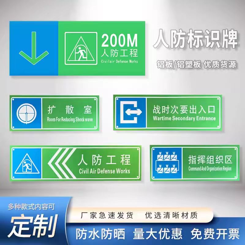 定制标识牌酷弘防空地下室
