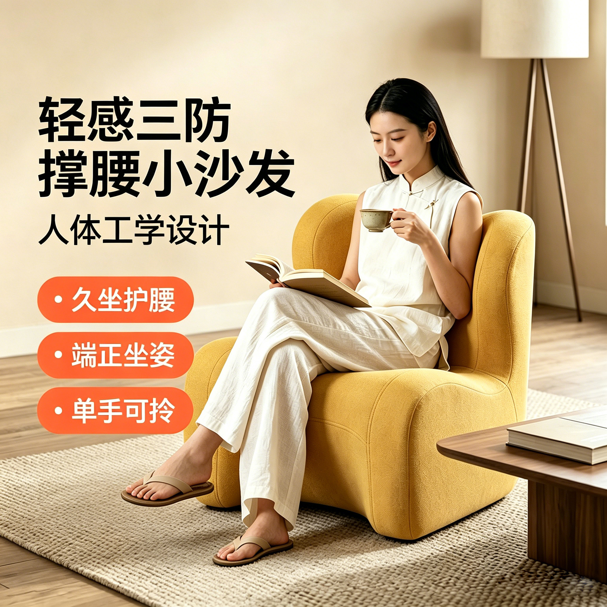 人体工学护脊小沙发客厅小户型游戏椅简约护腰懒人沙发懒人沙发椅