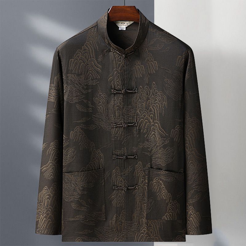 中老年长袖唐装男春秋款