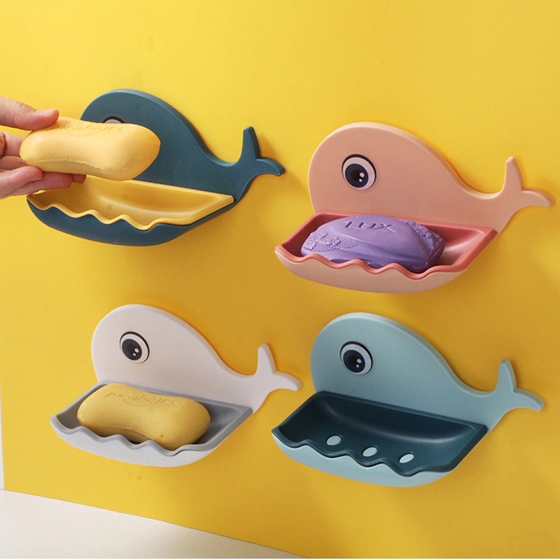 速发物皂盒家用创双免打孔意层沥水香皂架可爱壁挂式肥皂置肥架香