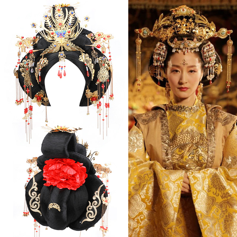 速发汉服假发包古风发髻武则天同款懒人唐风贵妃发型整顶造型全套