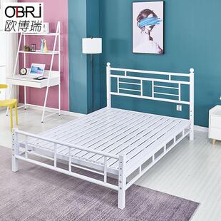 铁架床简易出租屋方管铁艺白色排骨床架公寓楼宿舍铁板床架子工厂