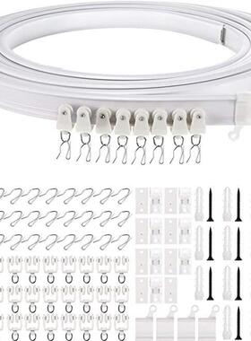 5米弯轨，现货 尖钩套装 可弯曲轨道 含滑轮安装码配件 黑色/白色