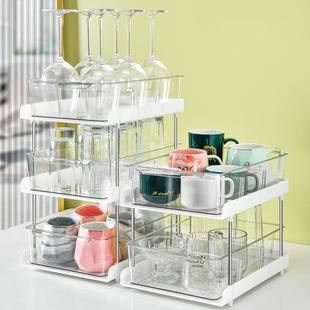 马克杯子收纳架INS风橱柜酱油醋瓶调味品整理架抽拉式 厨房置物架