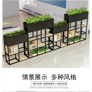 办公室隔断墙屏风餐厅工业风围栏落地置物架装饰绿植铁艺花槽花架