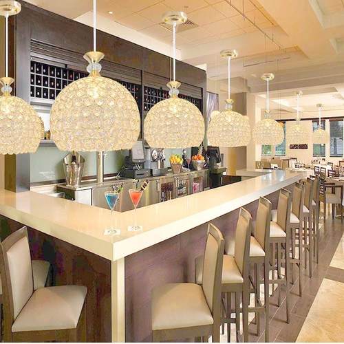 现代简约LED单头水晶吊灯餐厅创意个性玻璃阳台玄关过道小吊灯