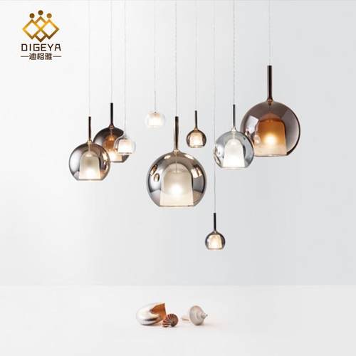 北欧餐厅玻璃吊灯 简约现代创意个性吧台客厅卧室床头楼梯长吊灯