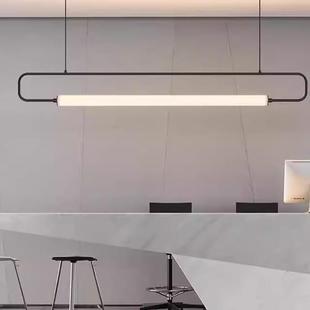 北欧现代简约餐厅吊灯设计师款 极简长条吧台餐桌办公室样板间灯