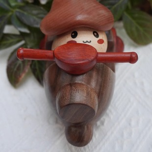 原创摩托车摆件实木摆件三轮车蹦蹦车收纳复古创意可爱治愈解压