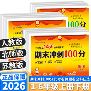 苏教版 荣恒教育期末冲刺100分小学一年级二年级三年级四年级五年级六年级上册语文数学英语人教版 模拟试卷同步检测 新版 2025秋季