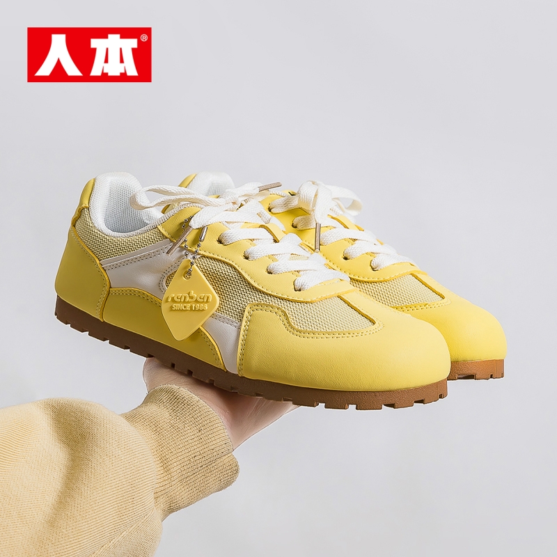 人本官方店德训鞋时尚复古2025新款春季jk阿甘鞋显腿长女款休闲鞋