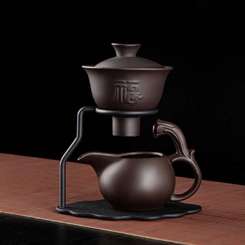 紫砂磁吸自动茶具小型防烫懒人家用网红泡茶神器功夫茶壶茶杯会客