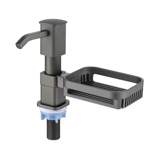 厨房水槽洗洁精按压器加高置物架太空铝皂液器延长管洗涤剂压取头