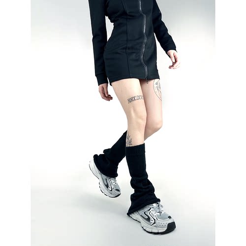 White Socks 针织原宿风堆堆袜y2k辣妹阔腿喇叭袜套