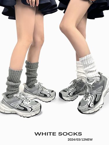 White Socke亚文化辣妹堆堆袜套时尚y2k保暖针织小腿袜套女