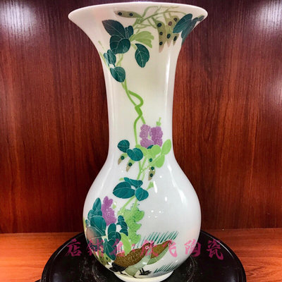 新款醴陵釉下五彩瓷手绘巴拿马获奖花瓶DKU高度约27cm居家礼品 摆