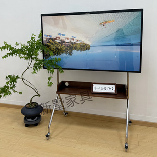 不锈钢电视架落地支架客厅沙发边几电视柜边柜可移动支架43-70寸
