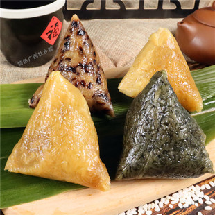 板栗鲜肉粽子端午河池灰水粽广西特产早餐软糯咸香味三角粽80g/个