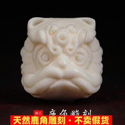 天然鹿角雕刻配P饰醒狮南J