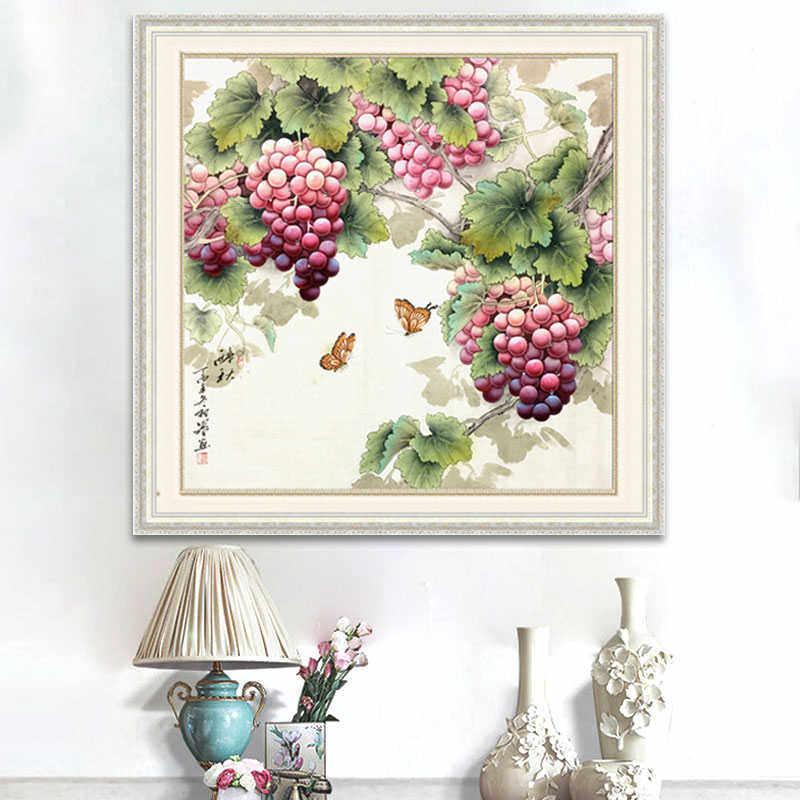 KS十字绣2025年新款客厅餐厅非满绣水果挂画现代简约清新壁画醉秋