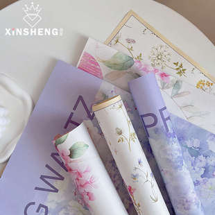 资材手工diy用 纸防水印花鲜花花束包花纸花艺包装 芯苼 华尔兹包装