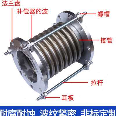 现货速发新品不锈钢波纹补偿器04波纹管d50/100金属软管拉杆伸缩