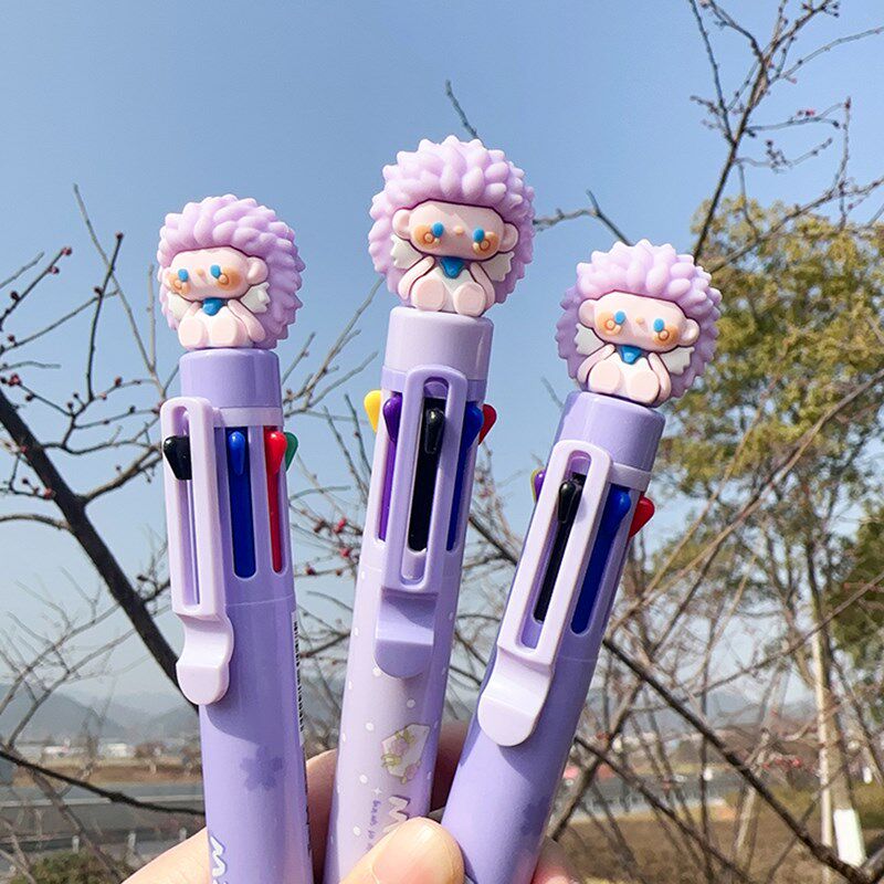 速发咕生咕8色圆珠笔学露专用多色手账笔按压式高颜值彩色笔芯记