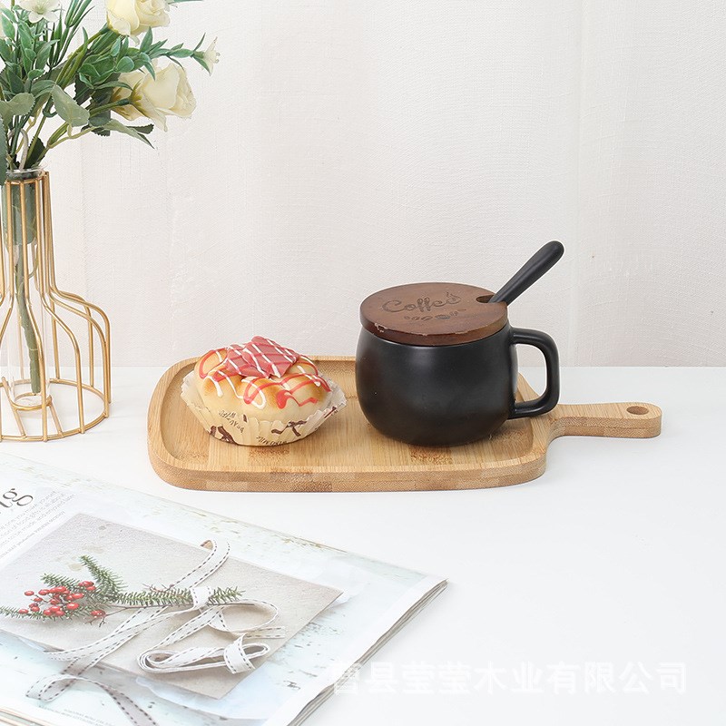 速发楠竹木托盘质木盘糕方形木实托盘中式茶点盘烧烤小吃蛋长木盘